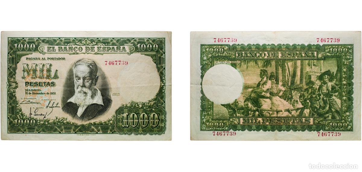 Billetes espa&ntilde;oles: Spain Nationalist Government 1951 1000 Pesetas Paper (39438000) VF P 143a
