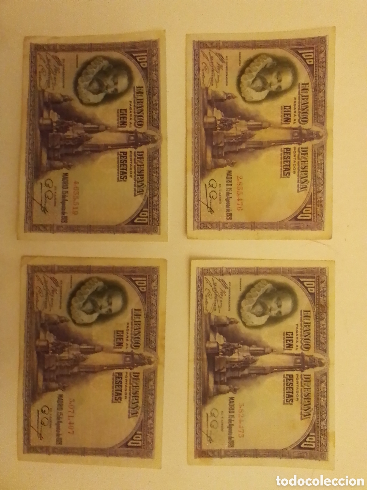 Billetes espa&ntilde;oles: 4 Billetes de 100 Ptas A&ntilde;o 1928