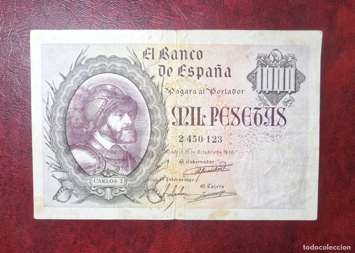 Billetes espa&ntilde;oles: CARLOS I MUY BUEN EJEMPLAR |SOLO ACEPTO PAYPAL| BILLETE 1000 PESETAS 1940 LEER DESCRIPCION