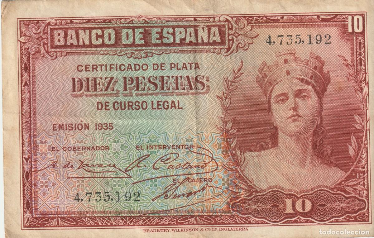 Billetes espa&ntilde;oles: Diez Pesetas del Banco de Espa&ntilde;a, emitido bajo la denominaci&oacute;n de &rdquo;Certificado de Plata&rdquo; con fecha o