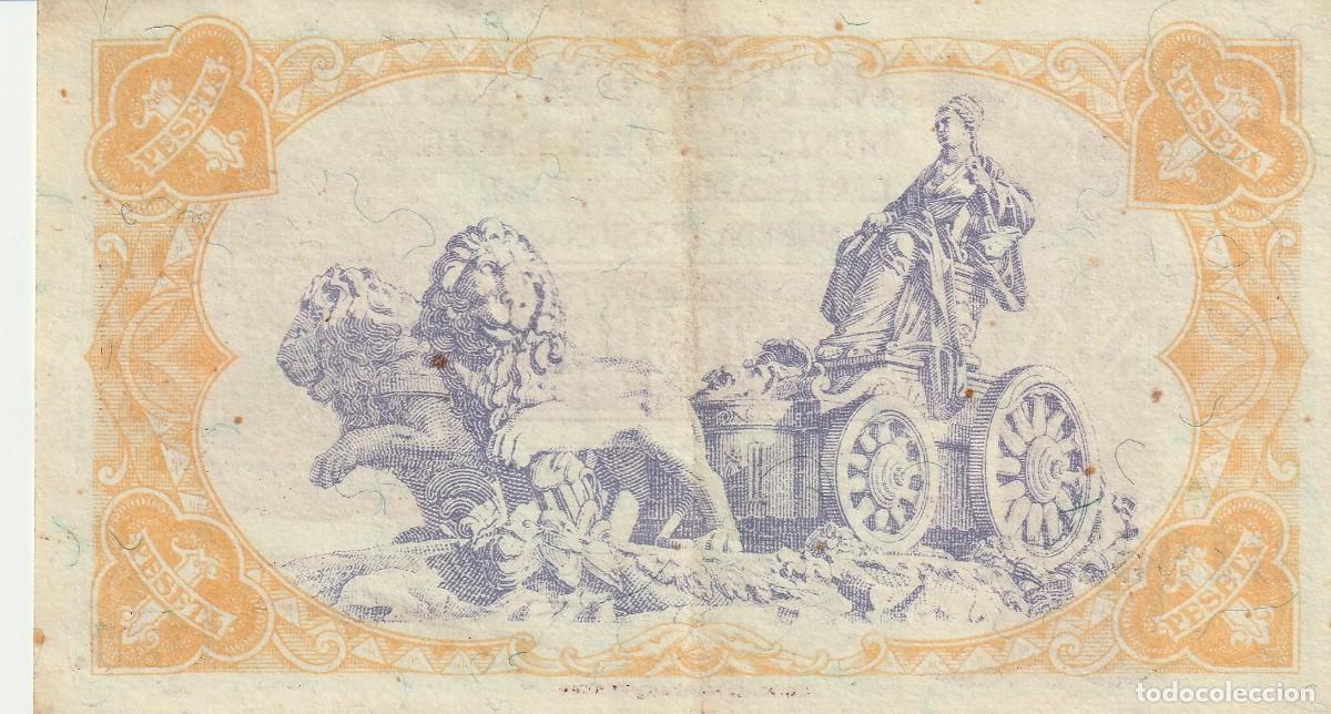 Billetes espa&ntilde;oles: 1 peseta emitido en 1937 por la Segunda Rep&uacute;blica Espa&ntilde;ola durante el periodo de la Guerra Civil.