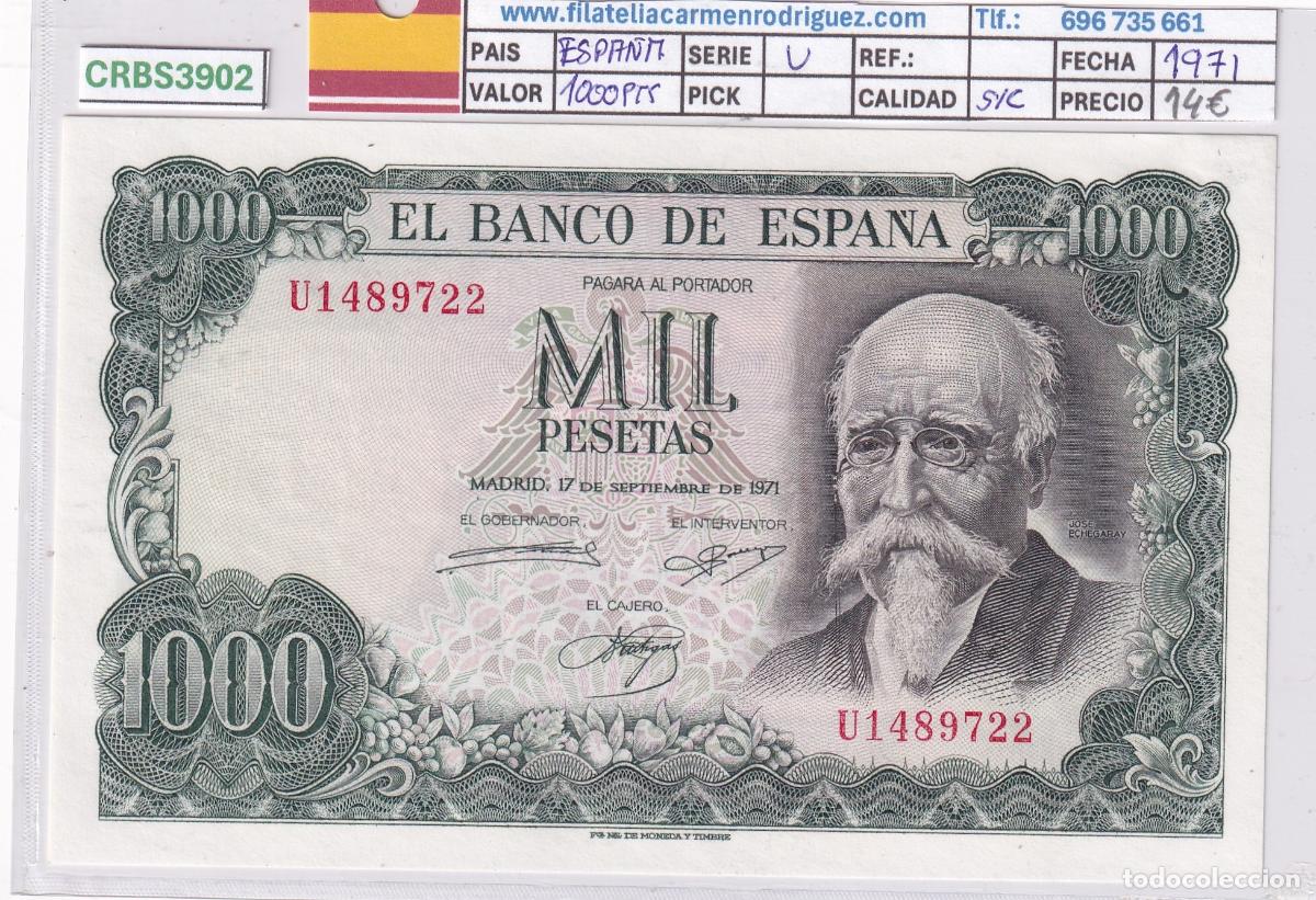 Billetes espa&ntilde;oles: CRBS3902 BILLETE ESPA&Ntilde;A 1000 PESETAS 1971 SERIE V S/C