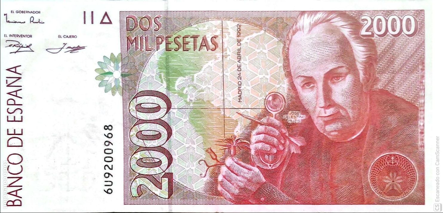 Billetes espa&ntilde;oles: Espa&ntilde;a. Billete de 2000 Pesetas. De fecha: Madrid, 24 de abril de 1992. Sin Serie n&ordm; 609200968, e