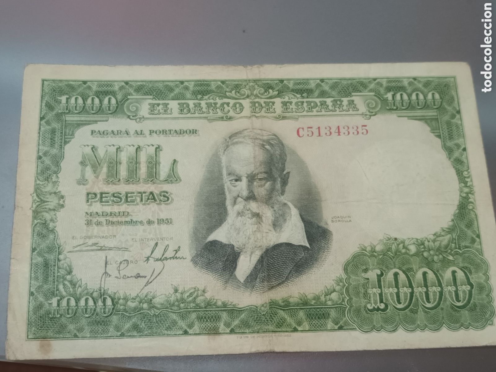 Billetes espa&ntilde;oles: BILLETE DE 1000 PESETAS DE 31 DE DICIEMBRE DE 1951