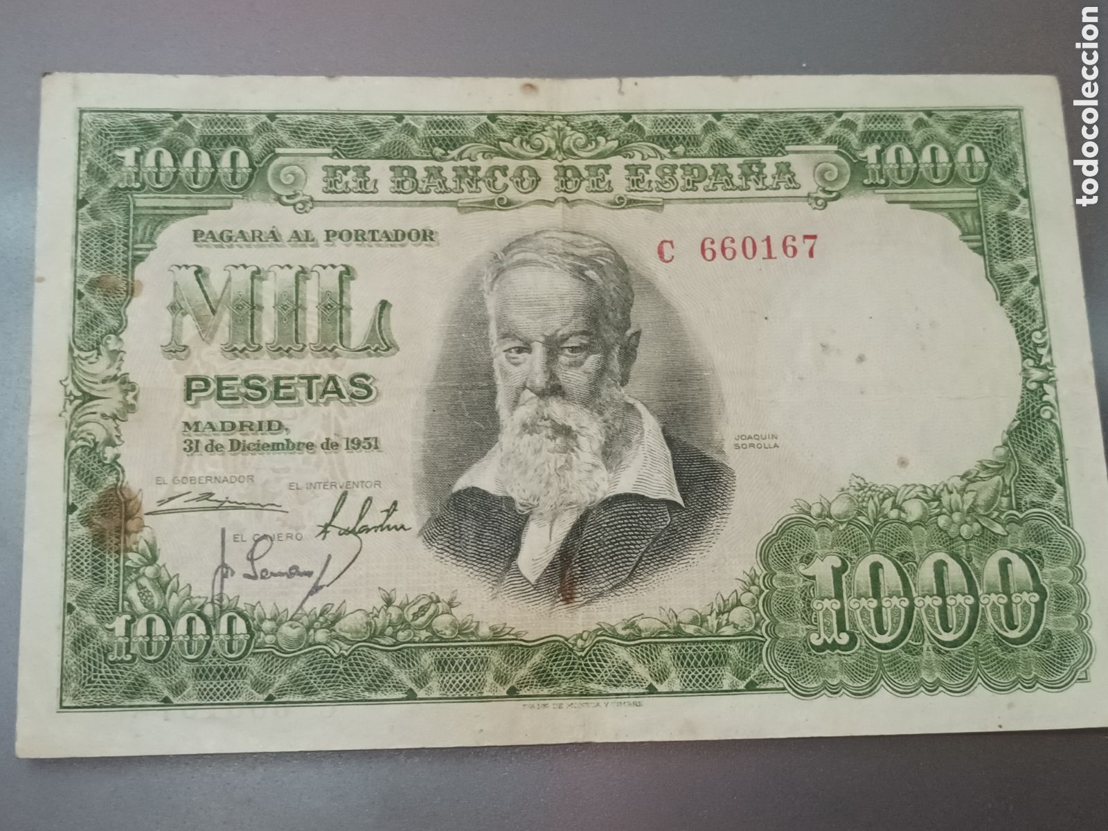 Billetes espa&ntilde;oles: BILLETE DE 1000 PESETAS DE 31 DE DICIEMBRE DE 1951