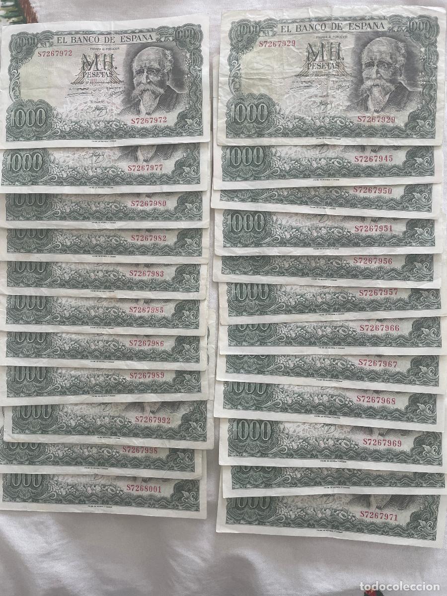 Billetes espa&ntilde;oles: Magn&iacute;fico lote de 23 falsificaciones de &eacute;poca (Echegaray 1971), incluidas 7 consecutivas.