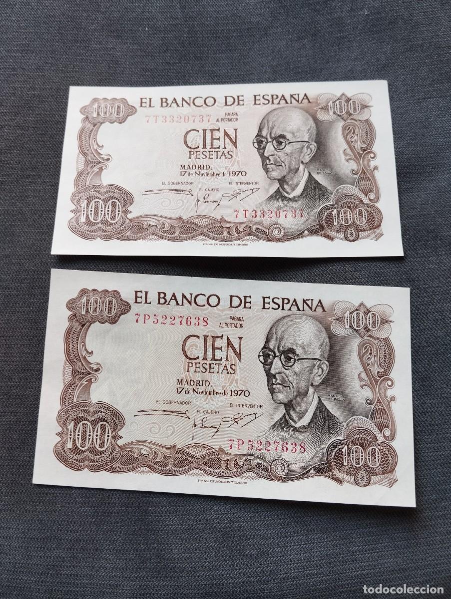 Billetes espa&ntilde;oles: PAREJA CORRELATIVA DE BILLETES DE 100 PESETAS SC DE 1970 VER LAS FOTOS MIRAR TODOS MIS LOTES