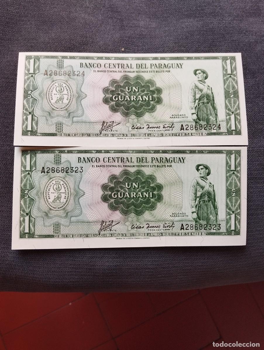 Billetes espa&ntilde;oles: PAREJA CORRELATIVA DE BILLETES DE 1 GUARANI SC DE PARAGUAY VER LAS FOTOS MIRAR TODOS MIS LOTES