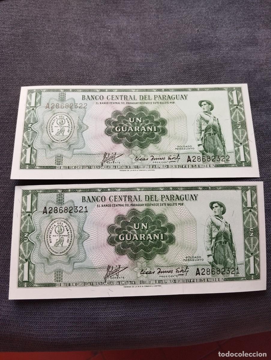 Billetes espa&ntilde;oles: PAREJA CORRELATIVA DE BILLETES DE 1 GUARANI SC DE PARAGUAY VER LAS FOTOS MIRAR TODOS MIS LOTES