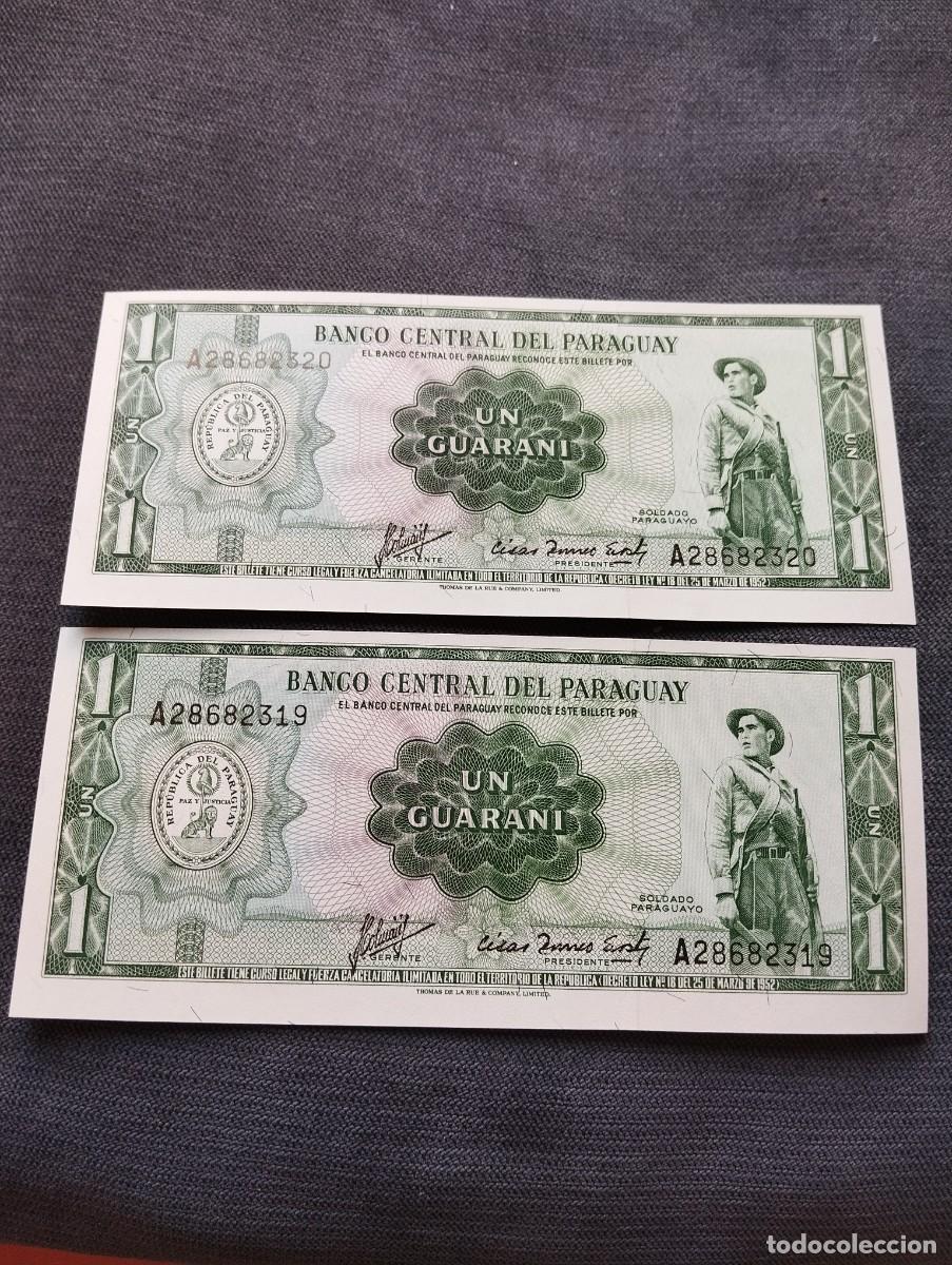 Billetes espa&ntilde;oles: PAREJA CORRELATIVA DE BILLETES DE 1 GUARANI SC DE PARAGUAY VER LAS FOTOS MIRAR TODOS MIS LOTES