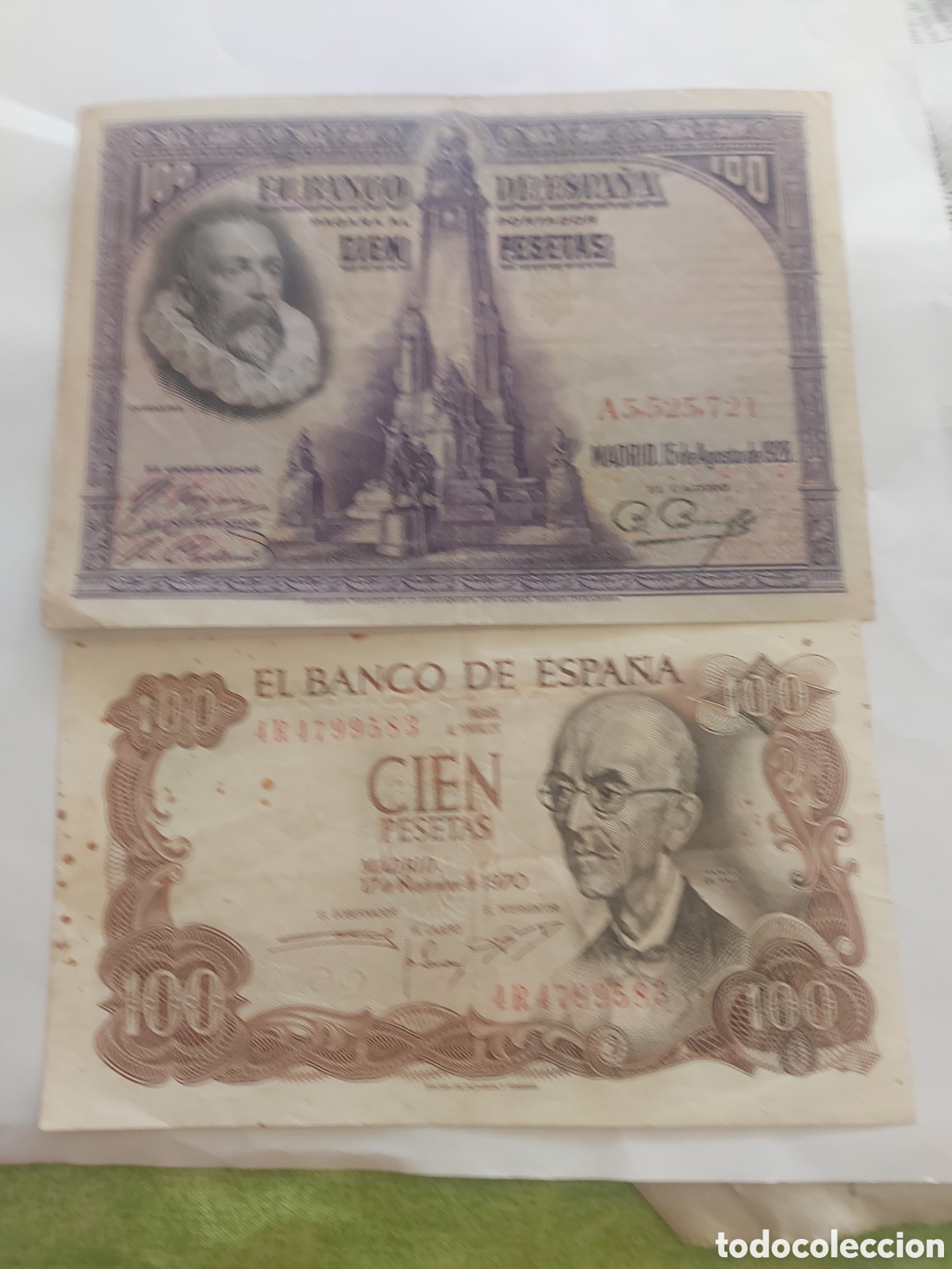 Billetes espa&ntilde;oles: 2 billetes de Spain antig