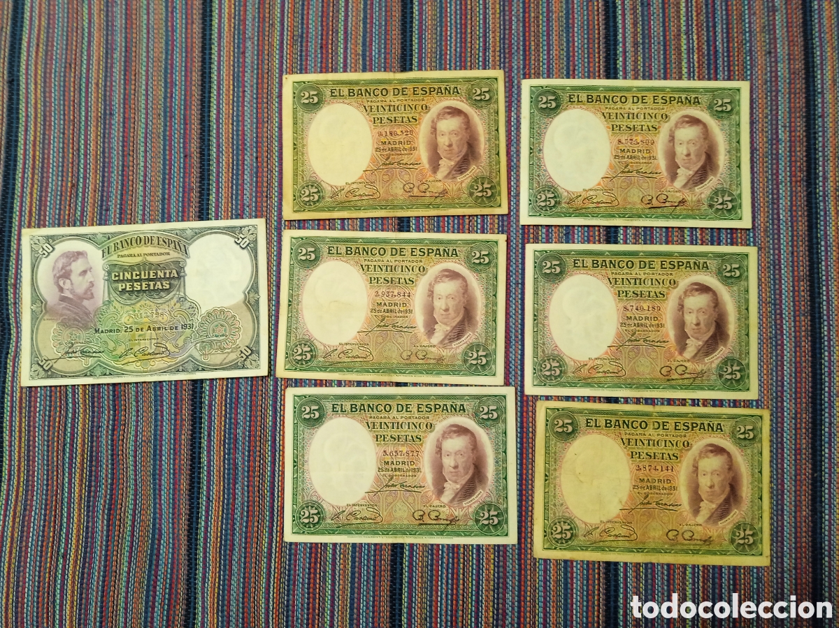 Billetes espa&ntilde;oles: LOTE DIVERSO DE BILLETES DE 25 A 500 PESETAS DIVERSAS CONSERVACIONES