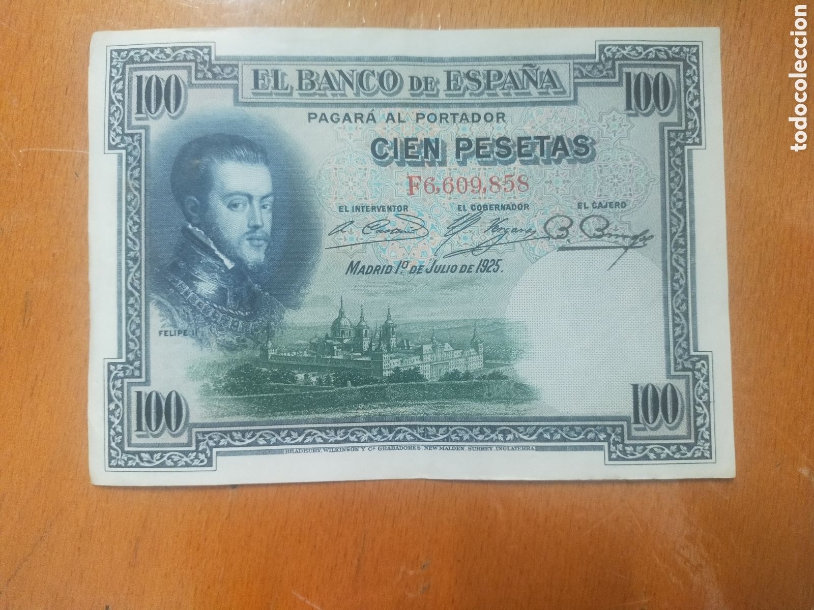 Billetes espa&ntilde;oles: Billete 100 pesetas 1925 serie F