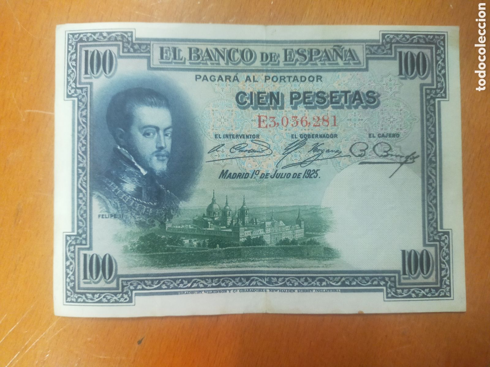 Billetes espa&ntilde;oles: Billete 100 pesetas 1925 serie E