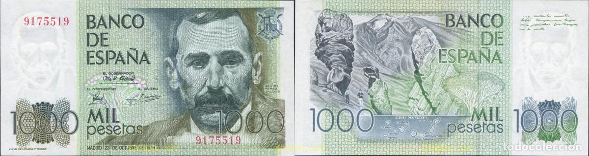 Billetes espa&ntilde;oles: 8452 ESPA&Ntilde;A 1979 1000 Pesetas 23 de octubre de 1979 - Benito Perez Galdos