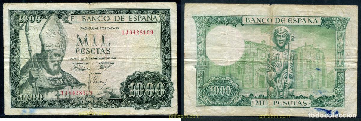 Billetes espa&ntilde;oles: 11257 ESPA&Ntilde;A 1965 1000 pesetas 19 de noviembre 1965 - San Isidoro