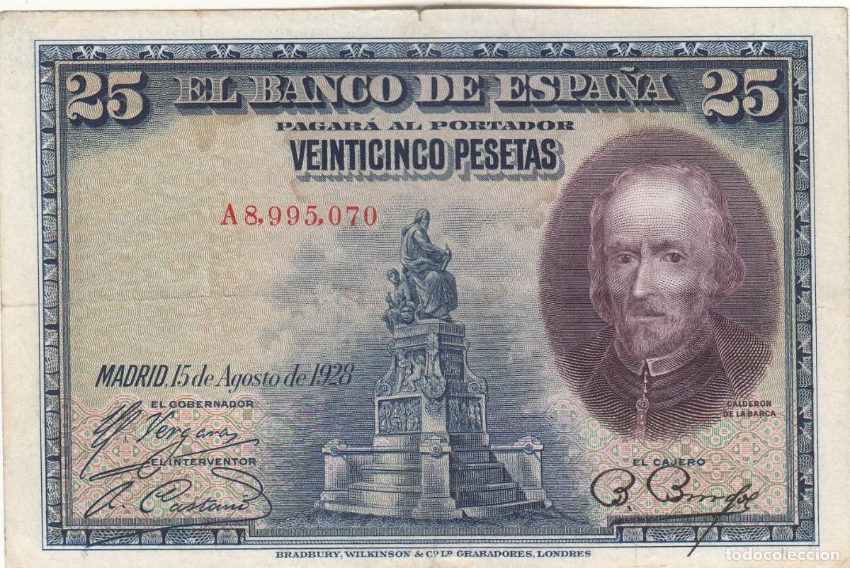 Billetes espa&ntilde;oles: BILLETE 25 PESETAS 1928 / SERIE A
