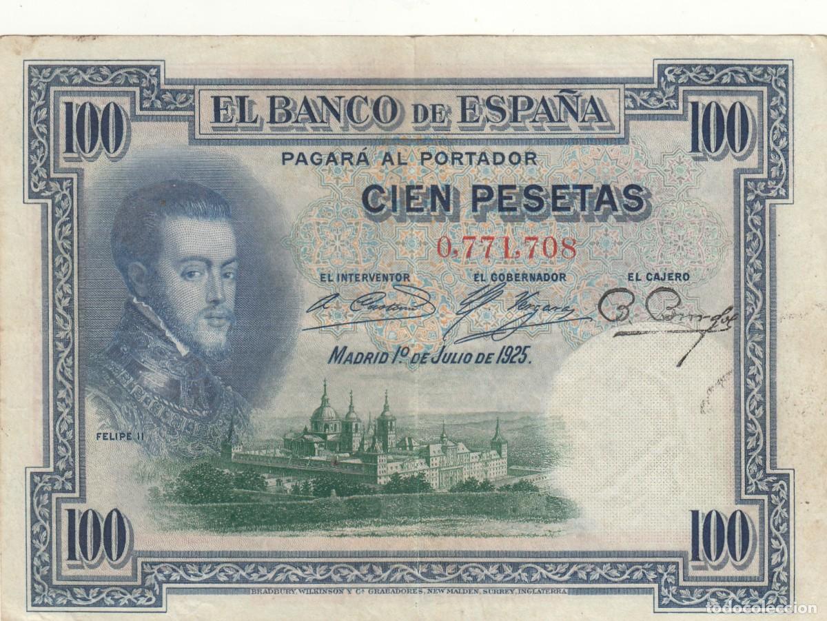 Billetes espa&ntilde;oles: BILLETE BANCO DE ESPA&Ntilde;A: 100 PESETAS 1925 - SIN SERIE