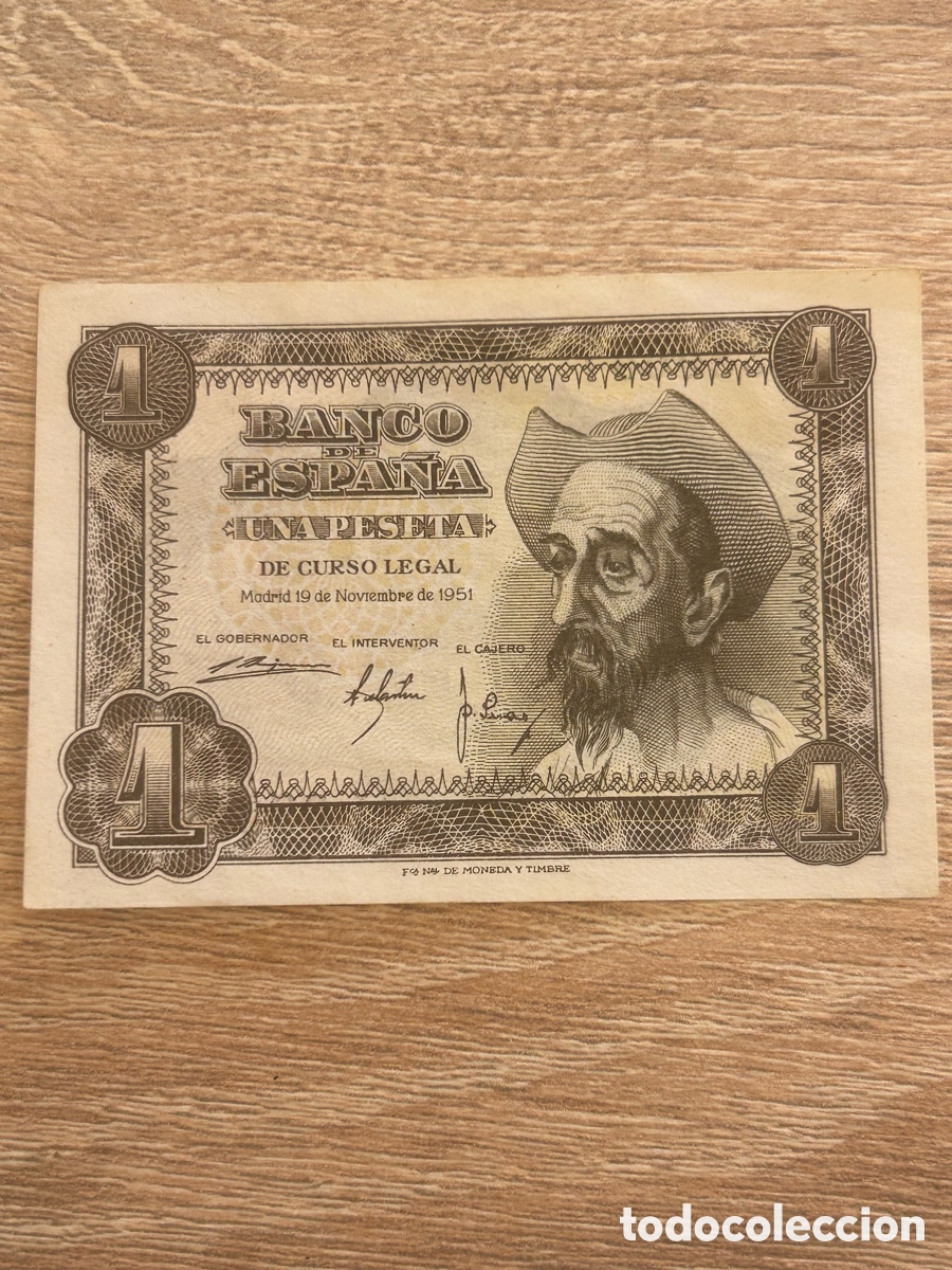Billetes espa&ntilde;oles: Billete 1 peseta de 1951