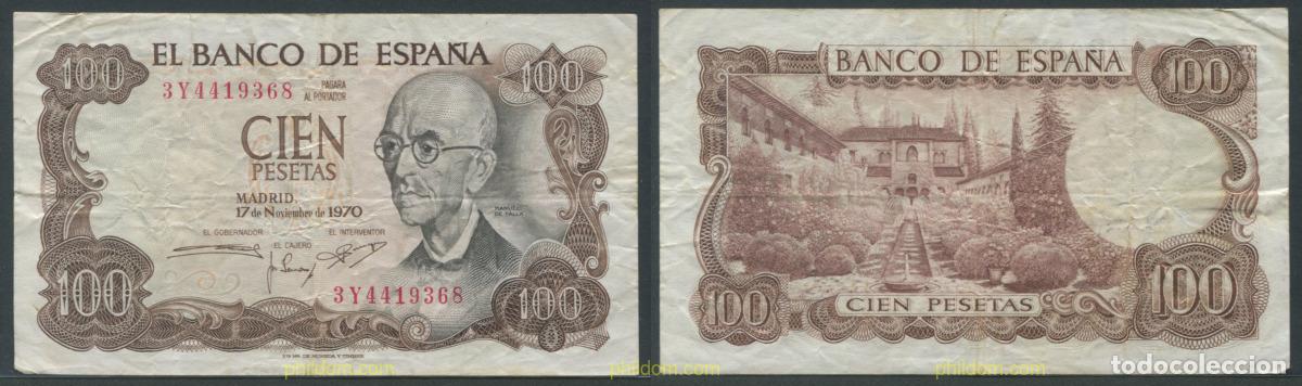 Billetes espa&ntilde;oles: 11265 ESPA&Ntilde;A 1970 100 PESETAS MANUEL FALLA 1970