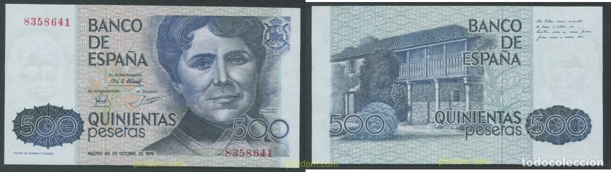 Billetes espa&ntilde;oles: 11279 ESPA&Ntilde;A 1979 500 Pesetas 23 de octubre de 1979 - Rosalia de Castro