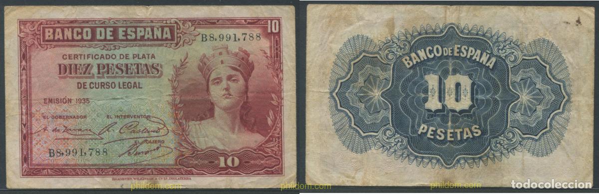 Billetes espa&ntilde;oles: 11273 ESPA&Ntilde;A 1935 10 PESETAS 1935