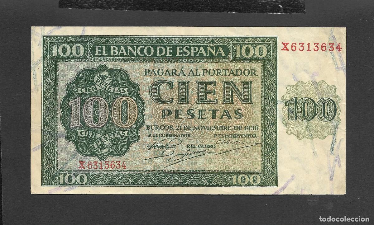 Billetes espa&ntilde;oles: 100 PESETAS 1936 SERIE X ULTIMA SERIE MBC+