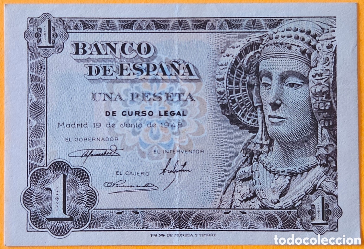 Billetes espa&ntilde;oles: ESPA&Ntilde;A, 1 PESETA, 1948. NUEVO.