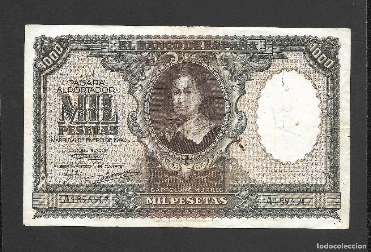 Billetes espa&ntilde;oles: 1000 PESETAS 1940 SERIE A MBC