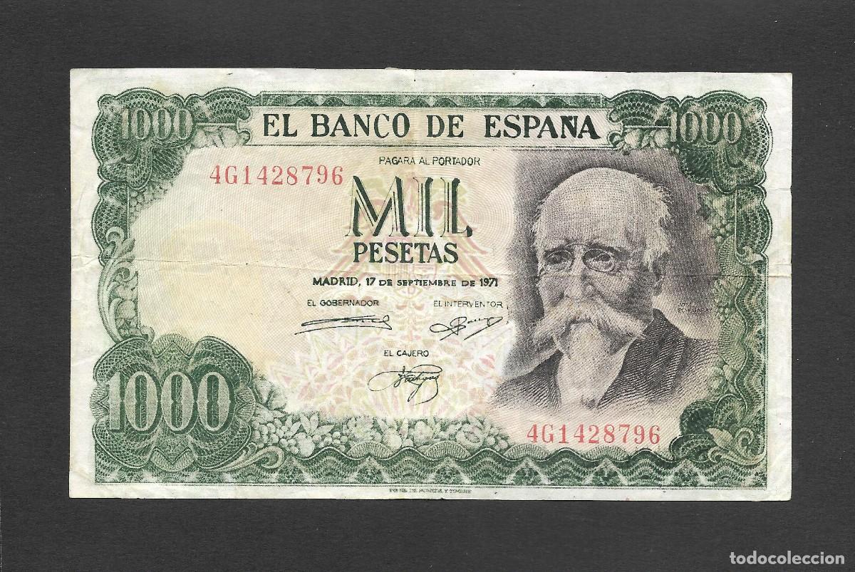 Billetes espa&ntilde;oles: 1000 PESETAS 1971 FALSO MBC