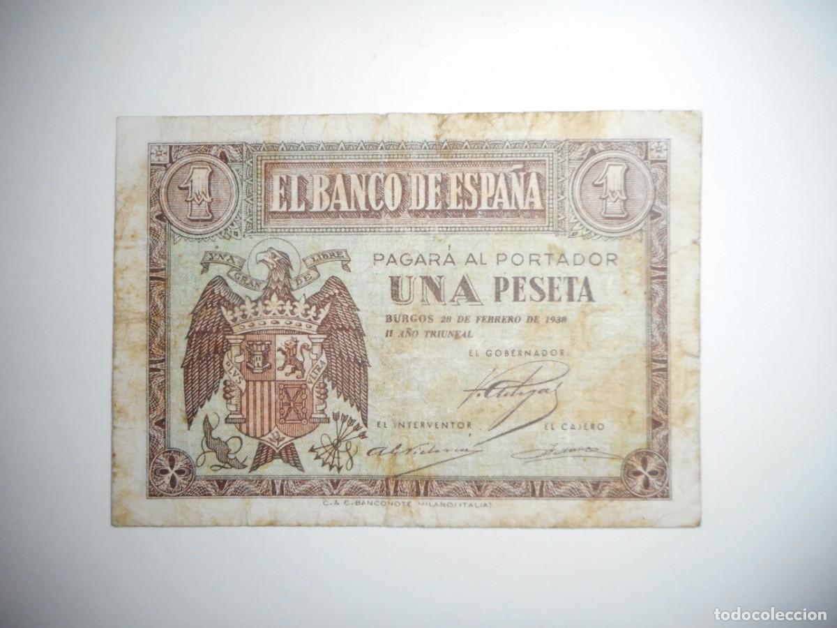 Billetes espa&ntilde;oles: 1 PESETA FEBRERO 1938 / BC