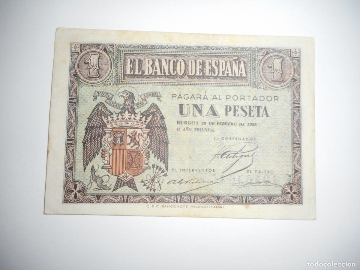 Billetes espa&ntilde;oles: 1 PESETA FEBRERO 1938 / MBC+
