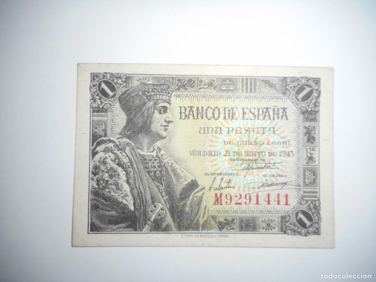 Billetes espa&ntilde;oles: 1 PESETA 21 MAYO 1943 / EBC