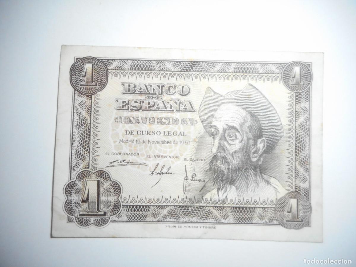 Billetes espa&ntilde;oles: 1 PESETA NOVIEMBRE 1951 / MBC