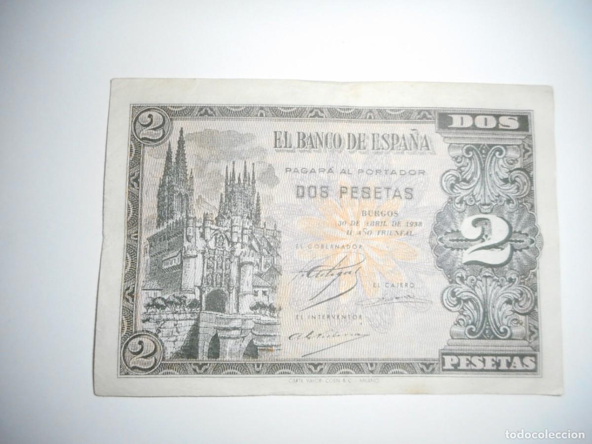 Billetes espa&ntilde;oles: 2 PESETAS ABRIL 1938 / MBC+
