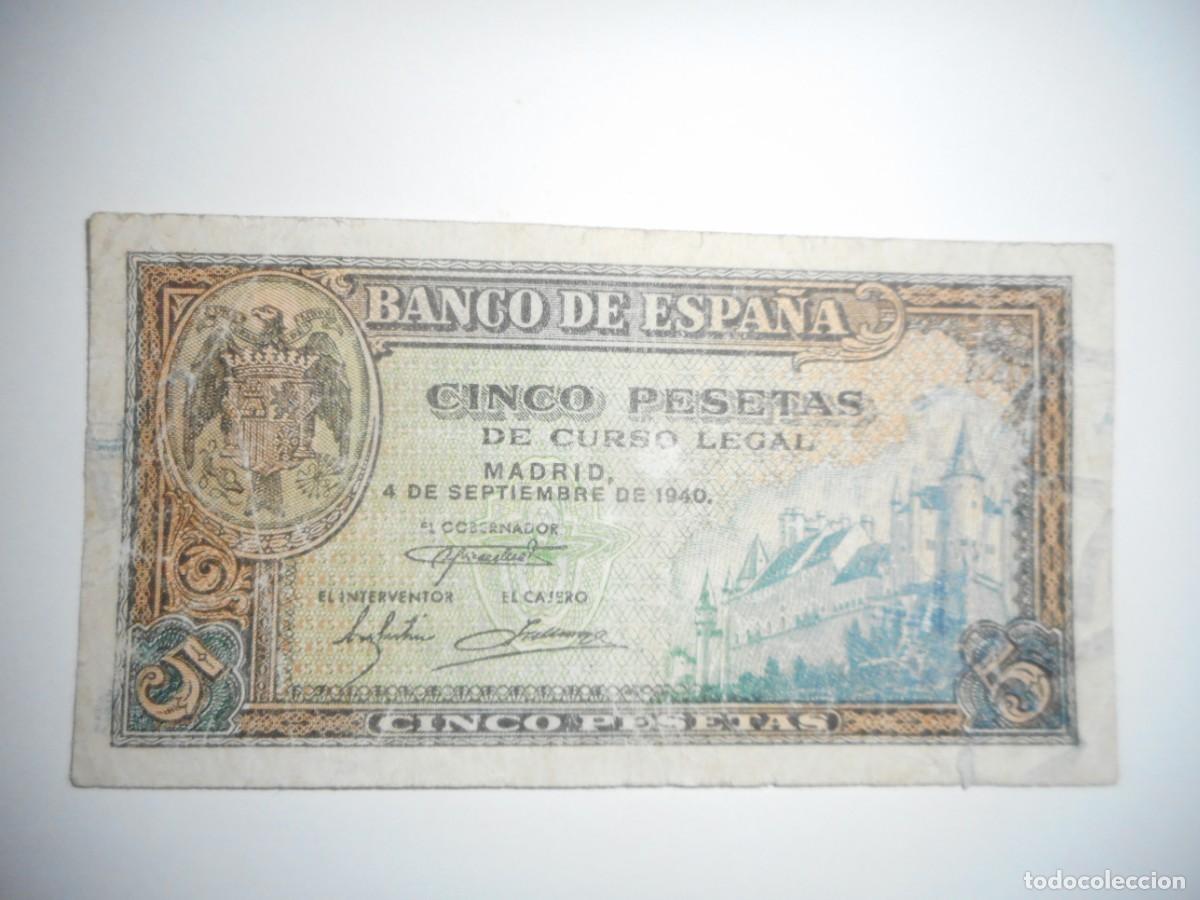Billetes espa&ntilde;oles: 5 PESETAS SEPTIEMBRE 1940 / MBC-