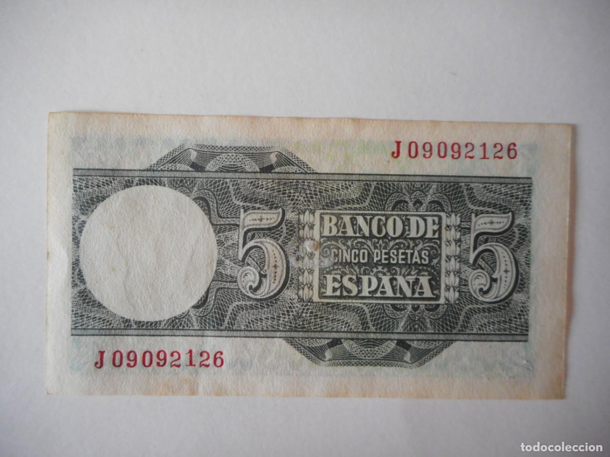 Billetes espa&ntilde;oles: 5 PESETAS MARZO 1948 / EBC+/SC- - Foto 2