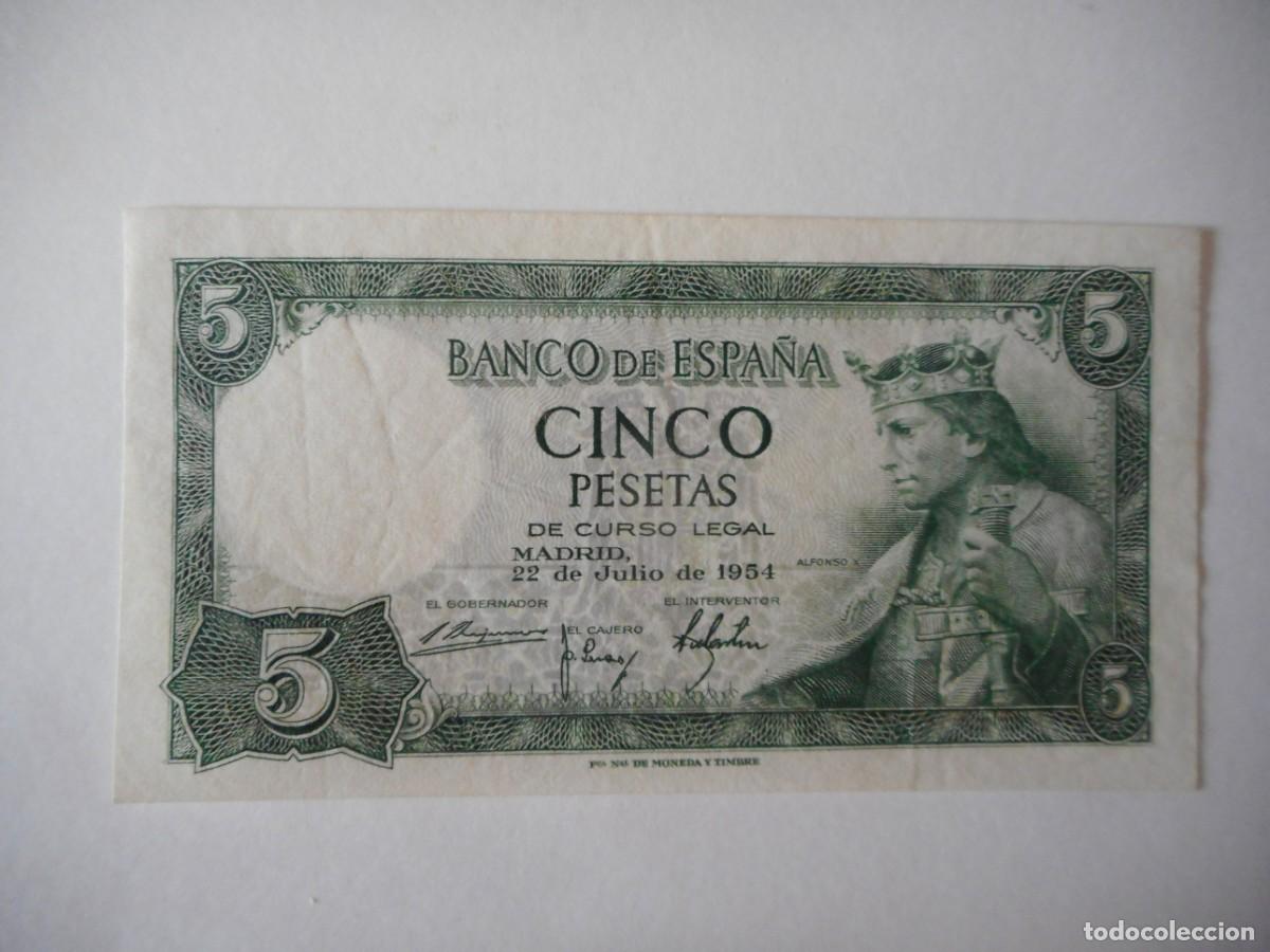 Billetes espa&ntilde;oles: 5 PESETAS JULIO 1954 / SC