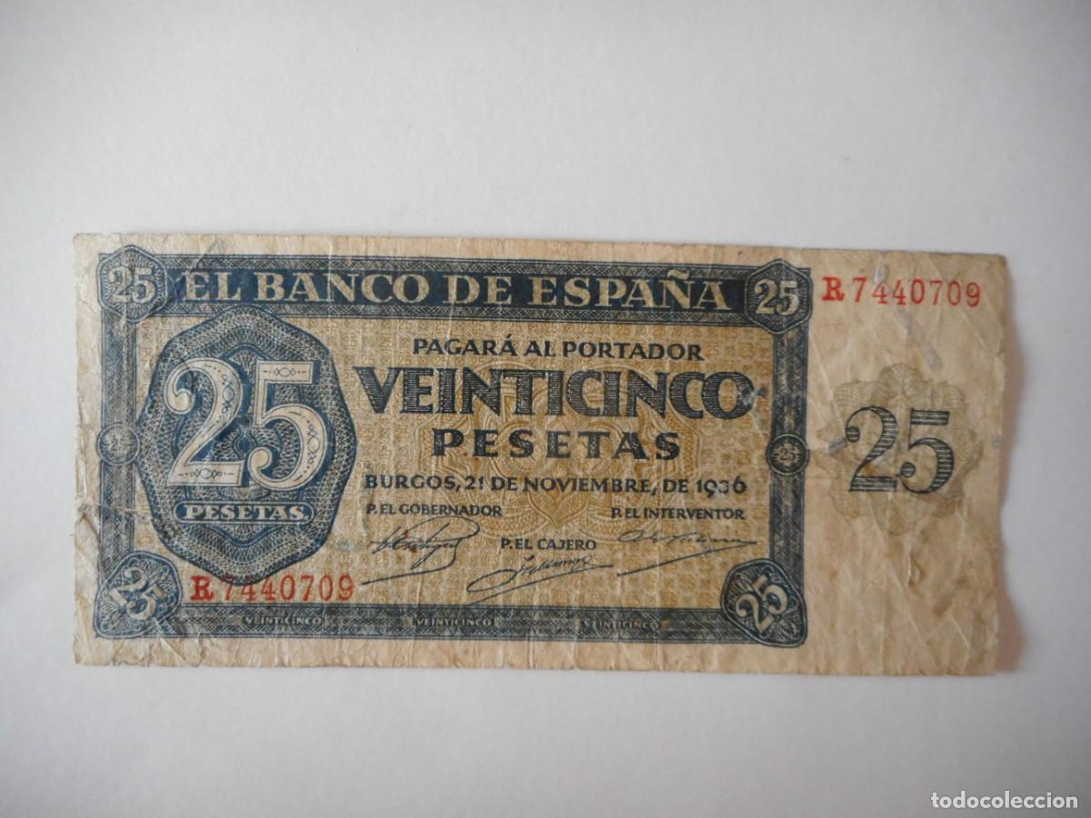 Billetes espa&ntilde;oles: 25 PESETAS NOVIEMBRE 1936 / BC