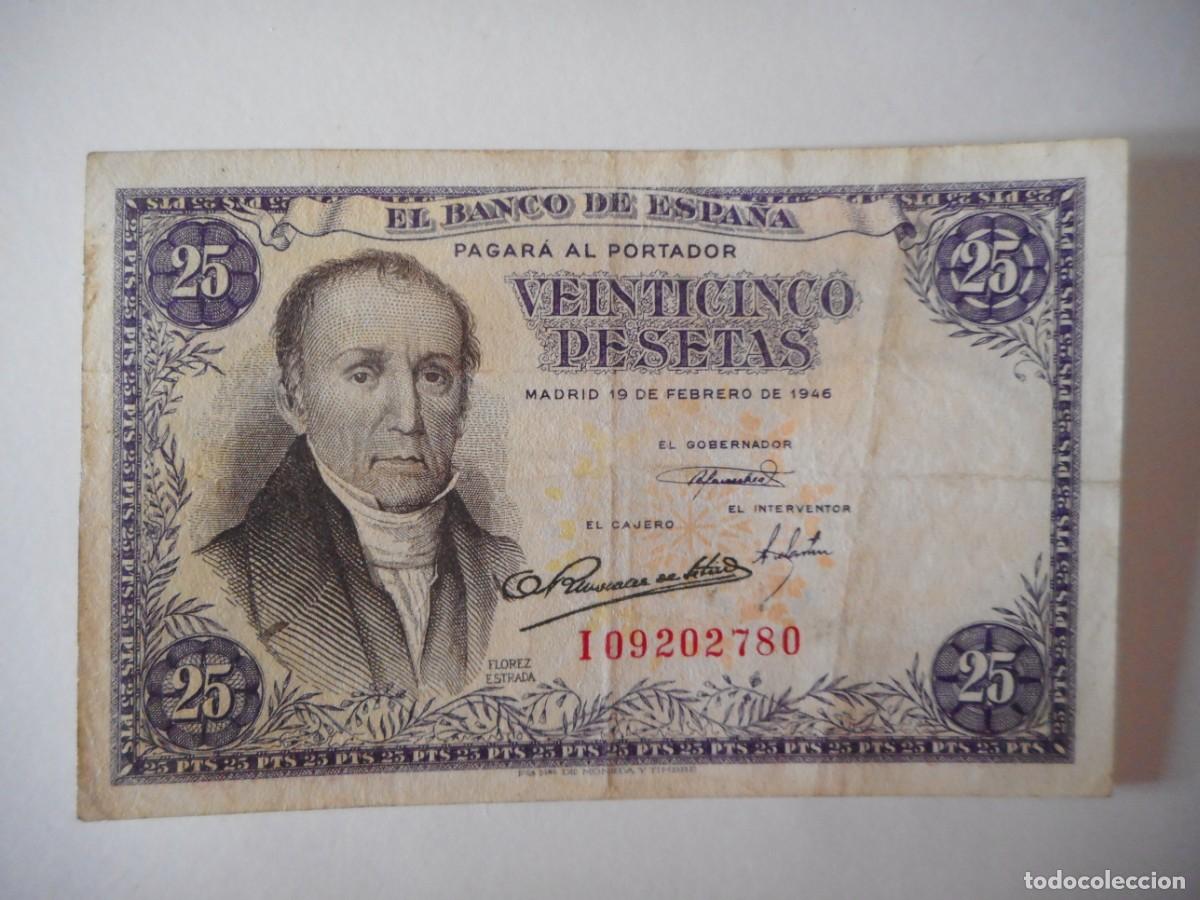 Billetes espa&ntilde;oles: 25 PESETAS FEBRERO 1946 / MBC