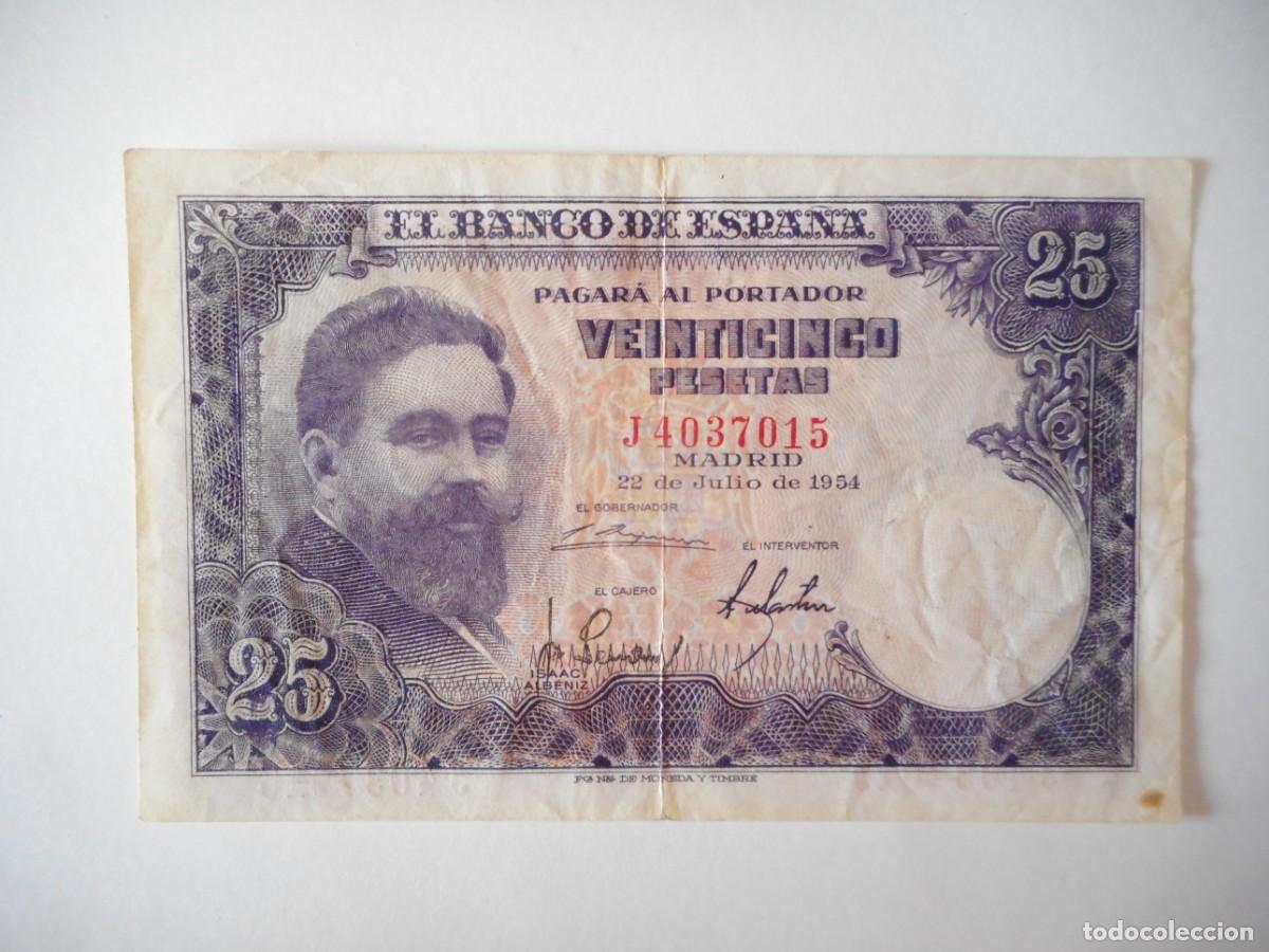 Billetes espa&ntilde;oles: 25 PESETAS JULIO 1954 / MBC