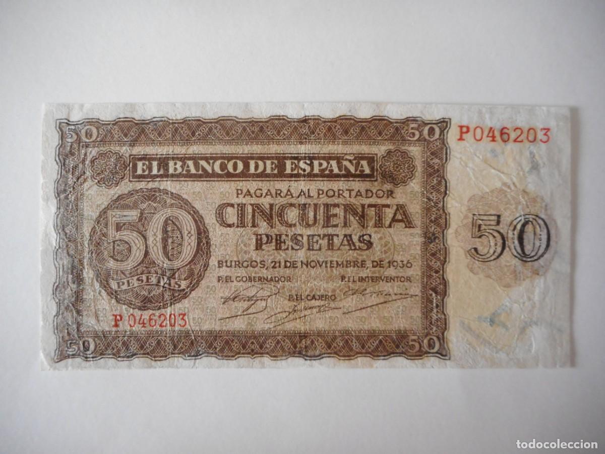Billetes espa&ntilde;oles: 50 PESETAS NOVIEMBRE 1936 / MBC+