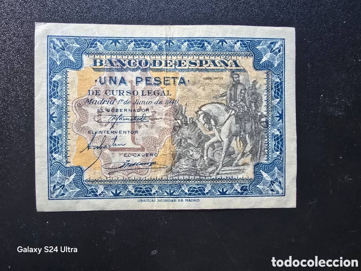 Billetes espa&ntilde;oles: 1 PESETA DE 1940....SERIE E.....MUY ESCASO ......PRECIOSO......ES EL DE LAS FOTOS