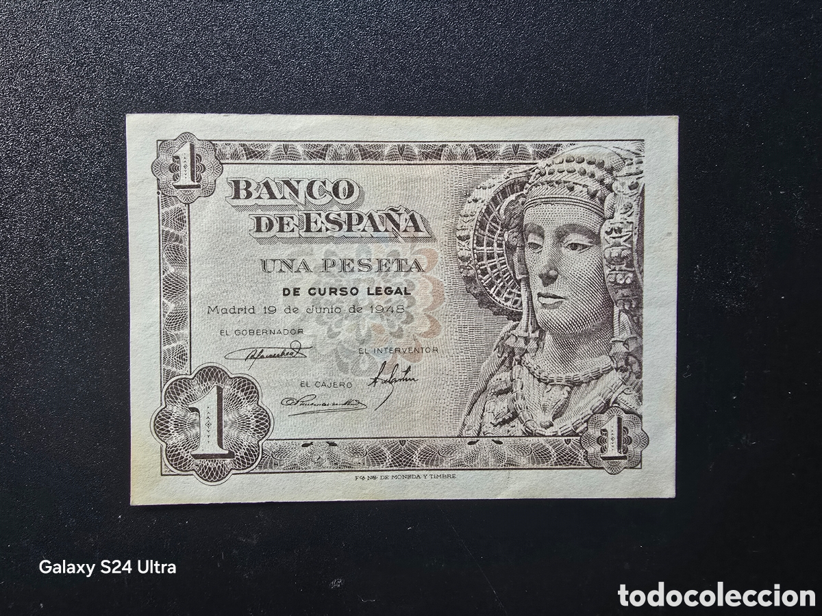 Billetes espa&ntilde;oles: 1 PESETA DE 1948..... SERIE H ......PRECIOSO......ES EL DE LAS FOTOS