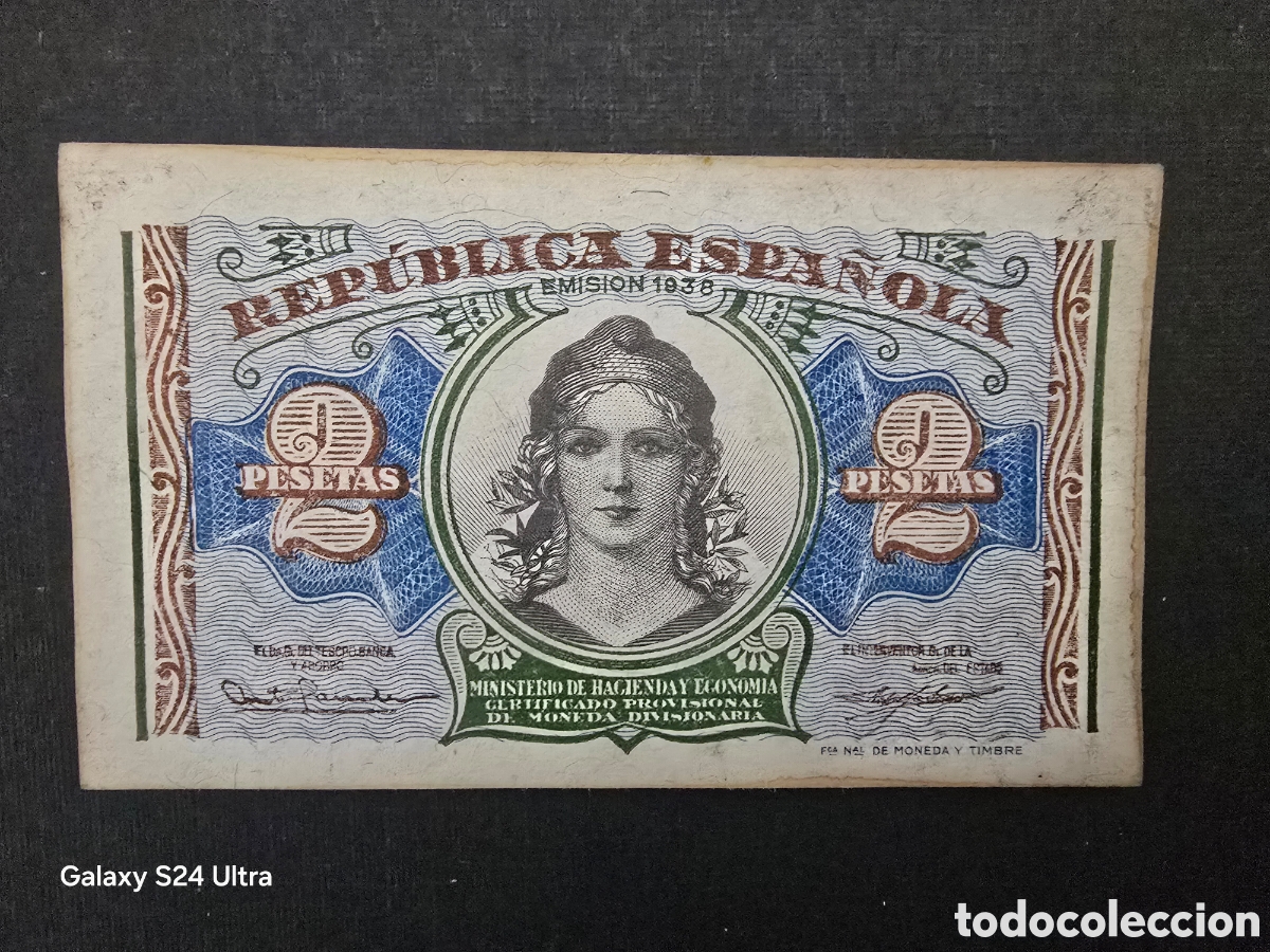 Billetes espa&ntilde;oles: 2 PESETAS DE 1938..... SERIE B ....REPUBLICA.......PRECIOSO......ES EL DE LAS FOTOS