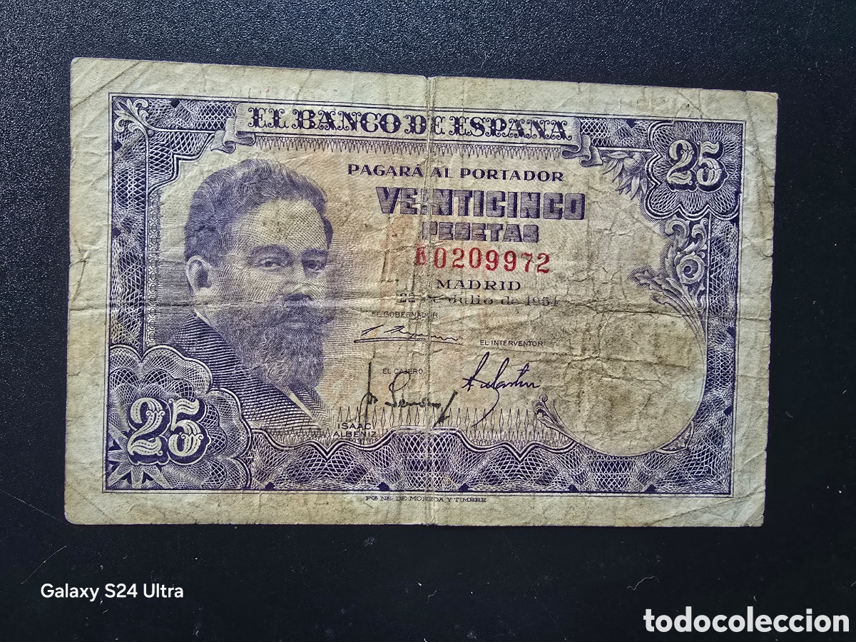 Billetes espa&ntilde;oles: 25 PESETAS DE 1954..... SERIE K ......ES EL DE LAS FOTOS