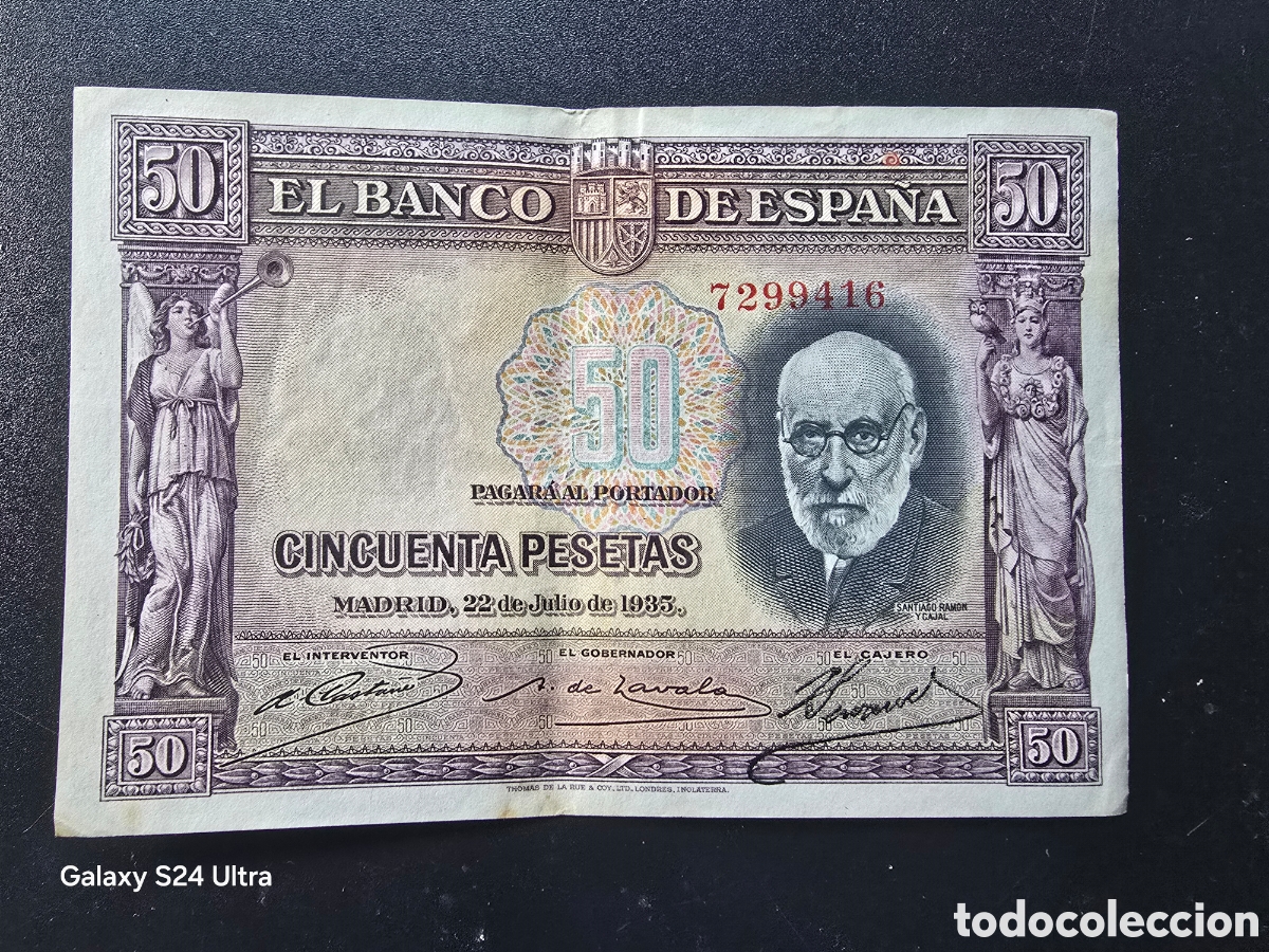 Billetes espa&ntilde;oles: 50 PESETAS DE 1935.... SIN SERIE .....PRECIOSO .....ES EL DE LAS FOTOS