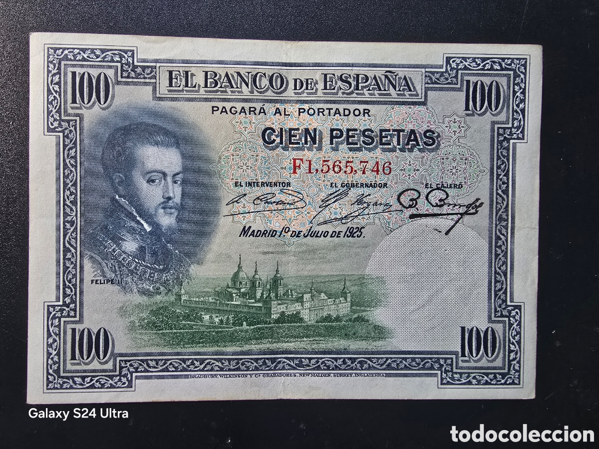 Billetes espa&ntilde;oles: 100 PESETAS DE 1925.... SERIE F.....PRECIOSO .....ES EL DE LAS FOTOS