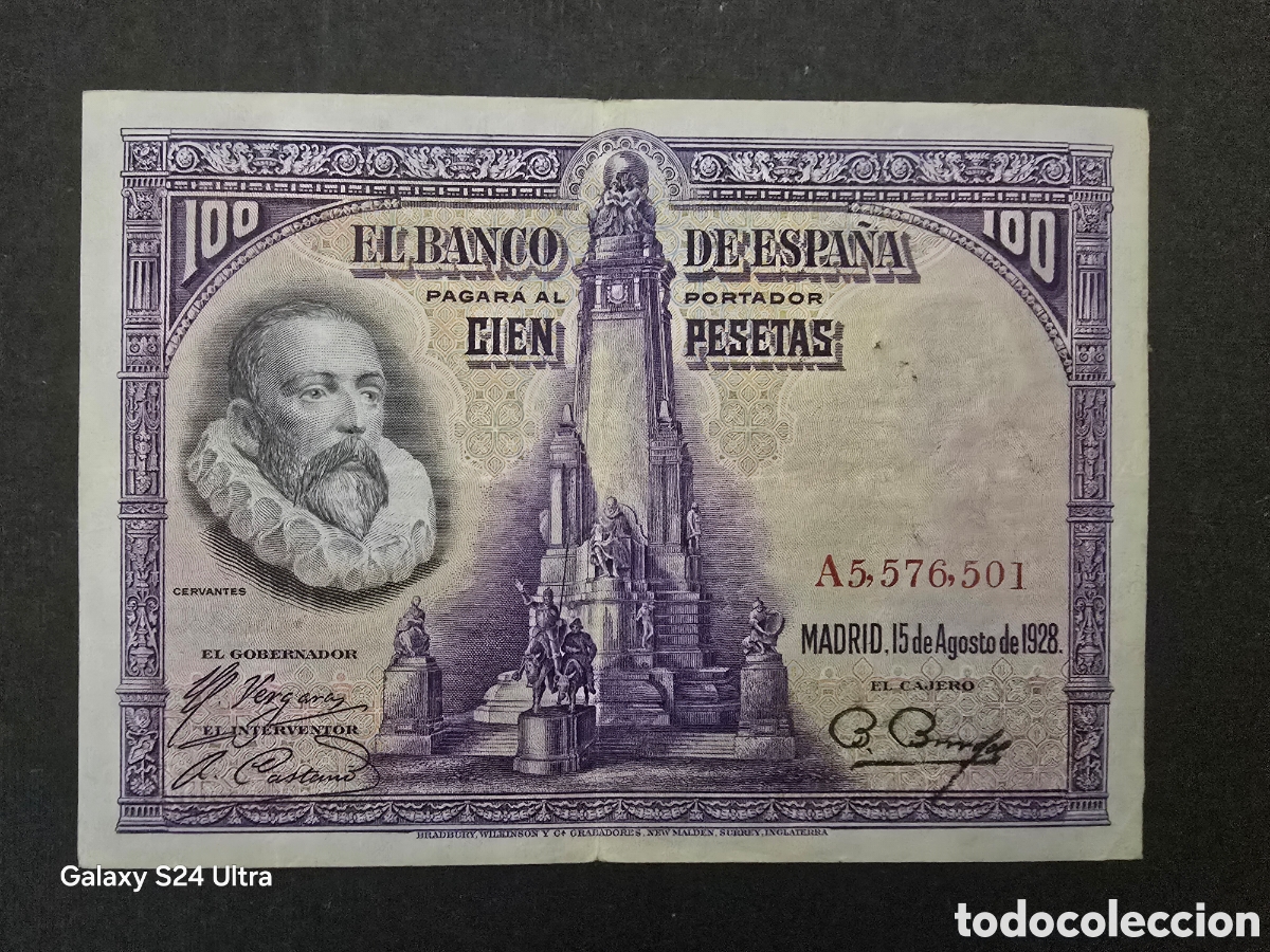 Billetes espa&ntilde;oles: 100 PESETAS DE 1928....SERIE A .....MUY BONITO .....ES EL DE LAS FOTOS