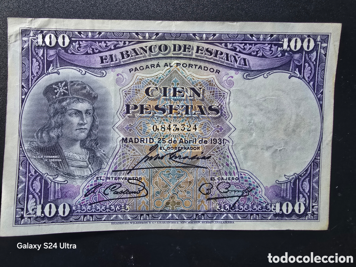Billetes espa&ntilde;oles: 100 PESETAS DE 1931....SIN SERIE .....MUY BONITO .....ES EL DE LAS FOTOS